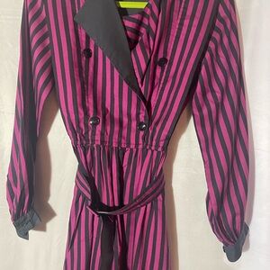 Pierre Cardin Pink and Black Striped Dress
